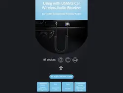 گیرنده بلوتوث داخل ماشین آی یو ایکس یوسامز Usams US-SJ464 Car Wireless Audio Receiver