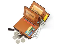 کیف پول و جاکارتی مردانه کوچک سانی ستی SUNICETY S3064 Men's Leather Short Wallet Card Holder