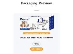ست ابزار نظافت حیوانات خانگی شارژی کمی Kemei Pets Grooming Tools Set Electric km-cw2098