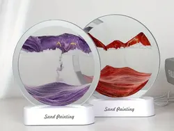 چراغ شب تزیینی سه بعدی شن و ماسه Quicksand Painting Hourglass Ornament Lamp 3d AX-218