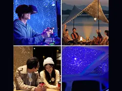 پروژکتور صورت فلکی چرخان و اسپیکر بلوتوث LED 3D Starry Sky Projector Lamp Plus WZXKD-02