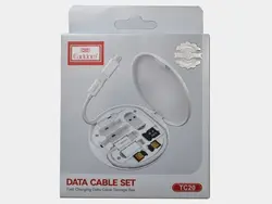 مجموعه کابل چند کاره تایپ سی، یو اس بی, میکرو و لایتنینگ 60 وات ارلدام Earldom TC20 Data Cable Set Fast Charging Data Cable Storge Box