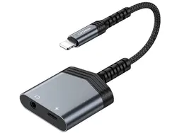 مبدل لایتنینگ به پورت شارژ لایتنینگ و جک 3.5 میلی‌متری صدا رسی RDS-A17