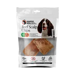 تشویقی سگ هاپومیل مدل  چیپس پوست کله گاو Beef Scalp Chips