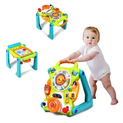 واکر موزیکال کودک چندکاره هولی تویز مدل Convertible Activity Table & Walker