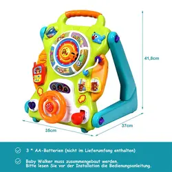 واکر موزیکال کودک چندکاره هولی تویز مدل Convertible Activity Table & Walker
