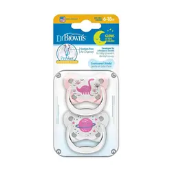 پستانک ارتودنسی دوعددی شب تاب دکتر براونز (6 تا 18 ماه) اورجینال