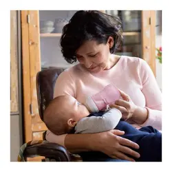 شیرخوری طلقی 260ml صورتی Natural Response اونت سرشیشه 3 قطره ( نسل جدید )