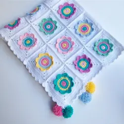 پتو نوزادی دخترانه گلدار کد 32