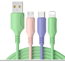 کابل شارژر چند کاره ، سه سر ، 3در 1 ، رنگی ، مسافرتی 1 متری شوجی SH-1097