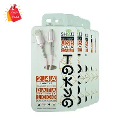 خرید عمده کابل شارژر میکرو یو اس بی شوجی مدل:SH-1032  اندروید ژله ای با محافظ فنری
