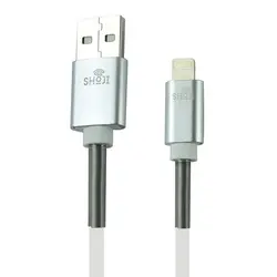خرید عمده کابل شارژر لایتنینگ شوجی مدل:SH-1032 اپل آیفون ژله ای با محافظ فنری