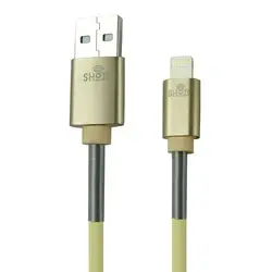 کابل شارژر لایتنینگ اپل آیفون رنگی ژله ای با محافظ فنری شوجی کد: SH-1032