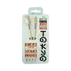 کابل شارژر لایتنینگ اپل آیفون رنگی ژله ای با محافظ فنری شوجی کد: SH-1032