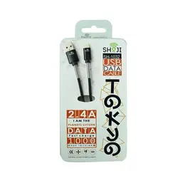 کابل شارژر لایتنینگ اپل آیفون رنگی ژله ای با محافظ فنری شوجی کد: SH-1032