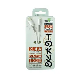 کابل شارژر لایتنینگ اپل آیفون رنگی ژله ای با محافظ فنری شوجی کد: SH-1032