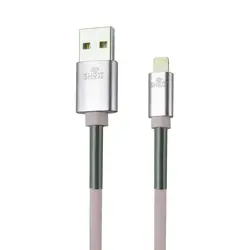 کابل شارژر لایتنینگ اپل آیفون رنگی ژله ای با محافظ فنری شوجی کد: SH-1032