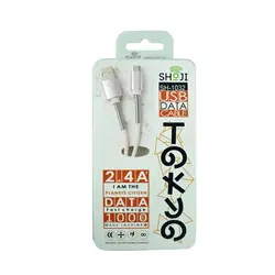کابل شارژر میکرو یو اس بی اندروید رنگی ژله ای با محافظ فنری شوجی کد: SH-1032