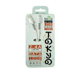 کابل شارژر میکرو یو اس بی اندروید رنگی ژله ای با محافظ فنری شوجی کد: SH-1032