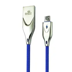 کابل شارژر میکرو اندروید رنگی قطع کن دار هوشمند  با نشانگر LED شوجی کد: SH-1022