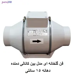 فن بین کانالی دمنده گلخانه دهانه 15 سانتی