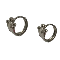 گوشواره ژوپینگ نقره ای مدل تاج کد Ea007
