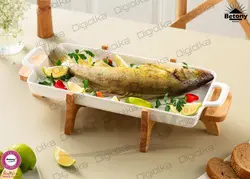 ست رولت های مستطیل سرامیک بتونی(betony)- تابه گریل بتونی