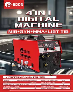 دستگاه جوش (اینورتر) 4 کاره ادون 270 آمپر co2 با مانومتر مدل expertmig/mma270