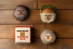 موکاپ بسته بندی همبرگر