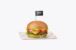 موکاپ تگ و بسته بندی همبرگر