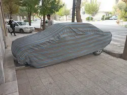 چادر ماشین نخی پشت کرکی مخصوص نیسان ایکس تریل ( x-trail) (داخل پنبه ای، ضد خش و مقاوم به آفتاب)(زمینه سفید)