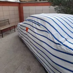 چادر ماشین نخی پشت کرکی مخصوص کیا سراتو کوپه ( Koup ) (داخل پنبه ای، ضد خش و مقاوم به آفتاب)(زمینه سفید)