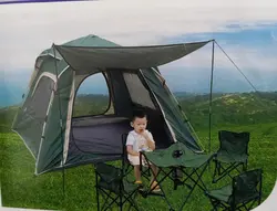 چادر مسافرتی و کوهنوردی 4 نفره اتوماتیک چتری سایه بان دار دوپوش