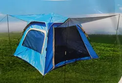 چادر مسافرتی و کوهنوردی ۸ نفره اتوماتیک نیلوفری ( سایه بان دار و دوپوش )