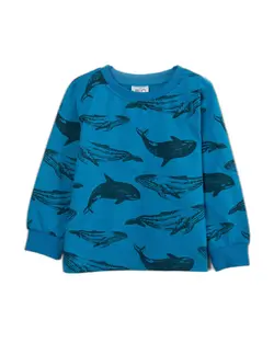 بلوز و شلوار یکرو پنبه Whale کد 3105 رنگ آبی نفتی