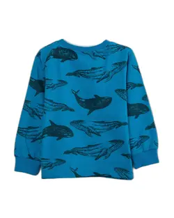 بلوز و شلوار یکرو پنبه Whale کد 3105 رنگ آبی نفتی