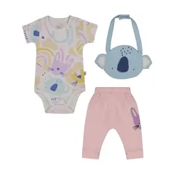 ست سه تکه کوالا کد 5009 رنگ گلبهی