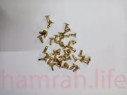 پرچ زیر و رو کف 9 میلی متر پایه 9 میلی متر یک رو رنگ طلایی