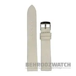 بند ساعت مچی چرم طبیعی PG ساده بدون دوخت سفید سایز ۱۸