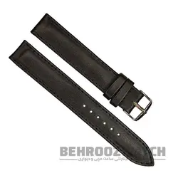 بند ساعت مچی چرم طبیعی PG ساده بدون دوخت مشکی سایز ۱۸