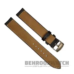 بند ساعت مچی چرم طبیعی PG ساده بدون دوخت مشکی سایز ۱۸