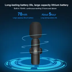 میکروفون PULUZ Wireless Lavalier Noise Reverb Reverb برای دستگاه 8 پین، پشتیبانی از شارژ تلفن (مشکی)