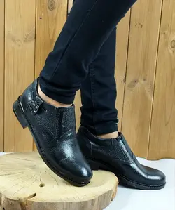 خرید تکی از تولیدی کفش چرم طبیعی مجلسی اداری  مردانه تزریق مستقیم  سگکی مشکی 2314