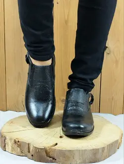 خرید تکی از تولیدی کفش چرم طبیعی مجلسی اداری  مردانه تزریق مستقیم  سگکی مشکی 2314