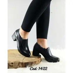 کفش اداری راحتی زنانه طبی بندی مشکی ساده پوش 1422