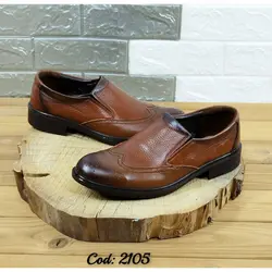 کفش چرم طبیعی مجلسی اداری  مردانه زیره طبی تزریق مستقیم  شیک هشترک عسلی  2105