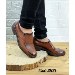 کفش چرم طبیعی مجلسی اداری  مردانه زیره طبی تزریق مستقیم  شیک قاپاق دار 2105
