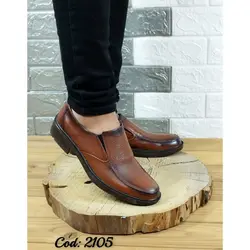 کفش چرم طبیعی مجلسی اداری  مردانه زیره طبی تزریق مستقیم  شیک قاپاق دار 2105