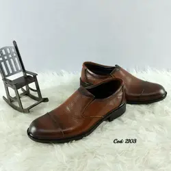 کفش چرم طبیعی مجلسی اداری  مردانه زیره طبی تزریق مستقیم عسلی جدید 2103