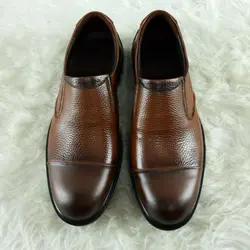 کفش چرم طبیعی مجلسی اداری  مردانه زیره طبی تزریق مستقیم عسلی جدید 2103